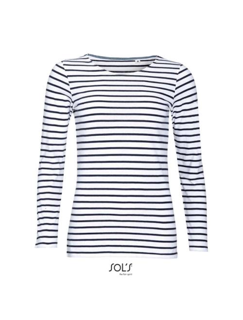 MARINE WOMEN LONG SLEEVE STRIPED T-SHIRT