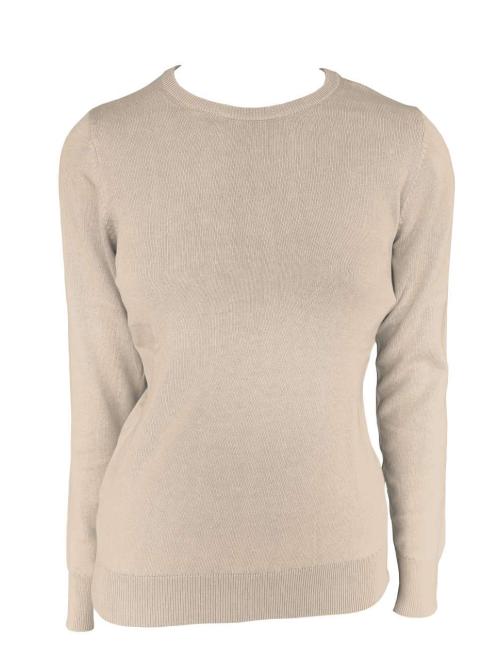 WOMEN’S CREW NECK FINE GAUGE COTTON PULLOVER
