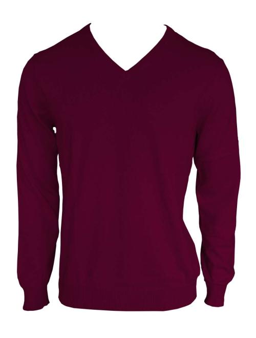 MEN’S V-NECK FINE GAUGE COTTON PULLOVER