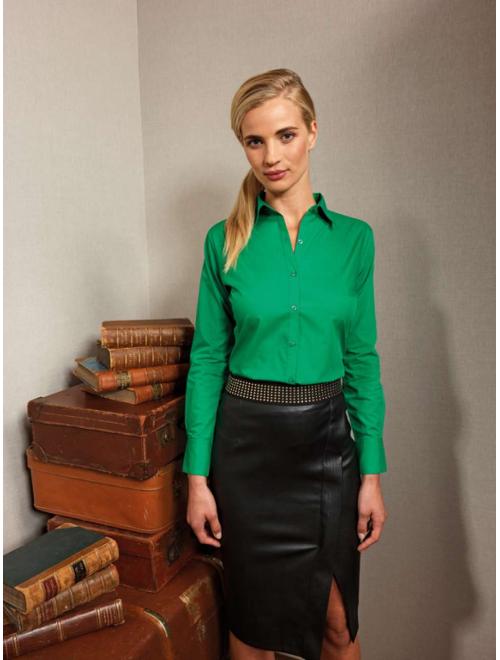 WOMEN'S LONG SLEEVE POPLIN BLOUSE