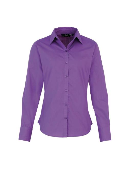 WOMEN'S LONG SLEEVE POPLIN BLOUSE