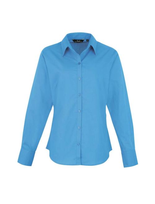 WOMEN'S LONG SLEEVE POPLIN BLOUSE