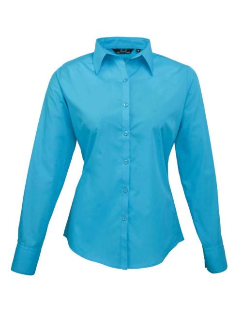 WOMEN'S LONG SLEEVE POPLIN BLOUSE