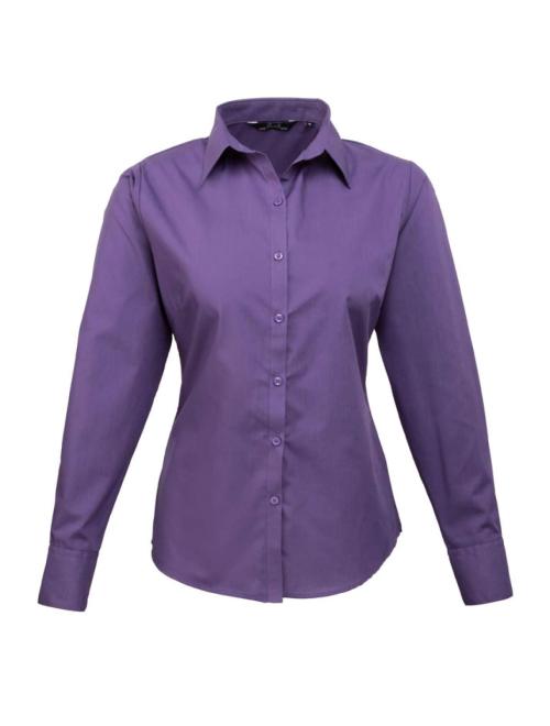 WOMEN'S LONG SLEEVE POPLIN BLOUSE
