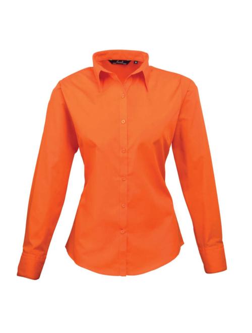 WOMEN'S LONG SLEEVE POPLIN BLOUSE