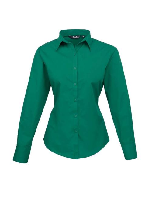WOMEN'S LONG SLEEVE POPLIN BLOUSE