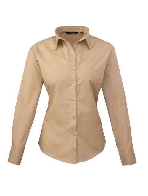 WOMEN'S LONG SLEEVE POPLIN BLOUSE