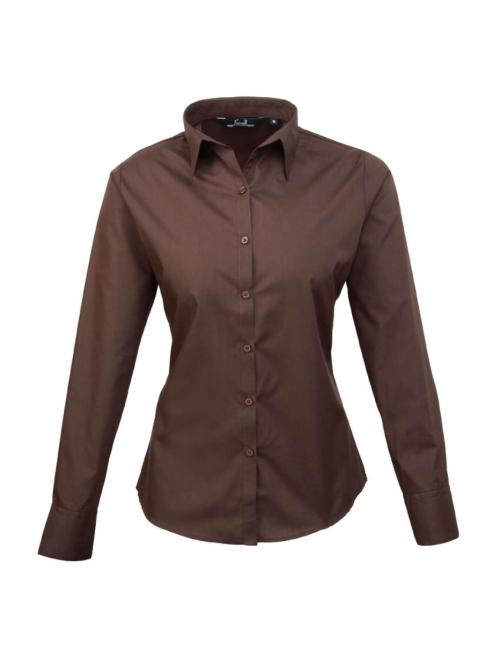 WOMEN'S LONG SLEEVE POPLIN BLOUSE