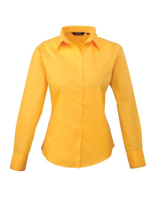 WOMEN'S LONG SLEEVE POPLIN BLOUSE