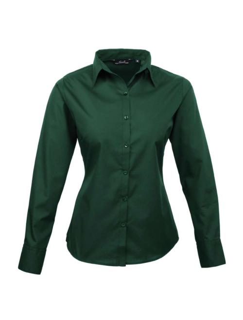 WOMEN'S LONG SLEEVE POPLIN BLOUSE