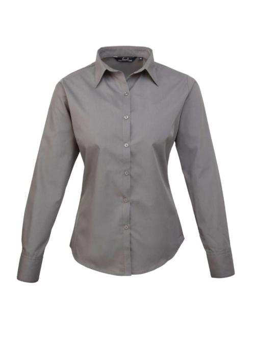 WOMEN'S LONG SLEEVE POPLIN BLOUSE