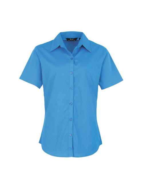 WOMEN'S SHORT SLEEVE POPLIN BLOUSE WOMEN'S SHORT SLEEVE POPLIN BLOUSE