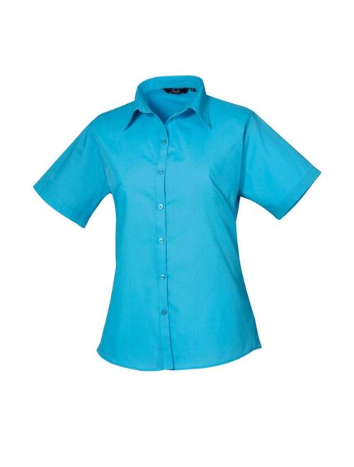 WOMEN'S SHORT SLEEVE POPLIN BLOUSE WOMEN'S SHORT SLEEVE POPLIN BLOUSE