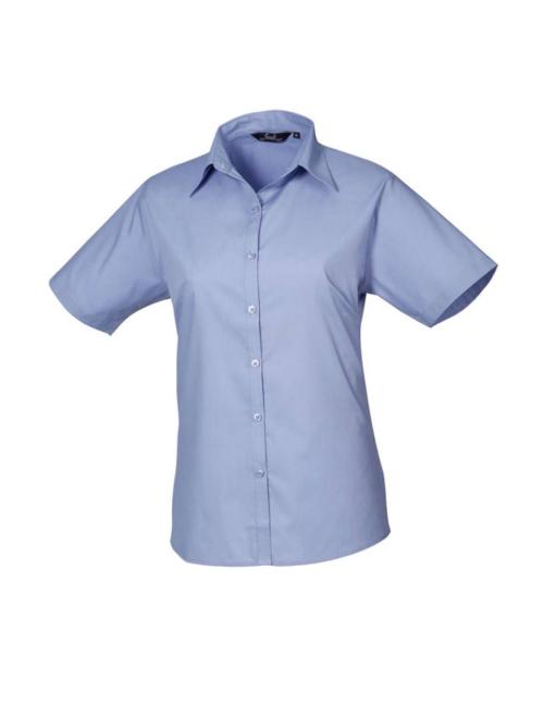 WOMEN'S SHORT SLEEVE POPLIN BLOUSE WOMEN'S SHORT SLEEVE POPLIN BLOUSE