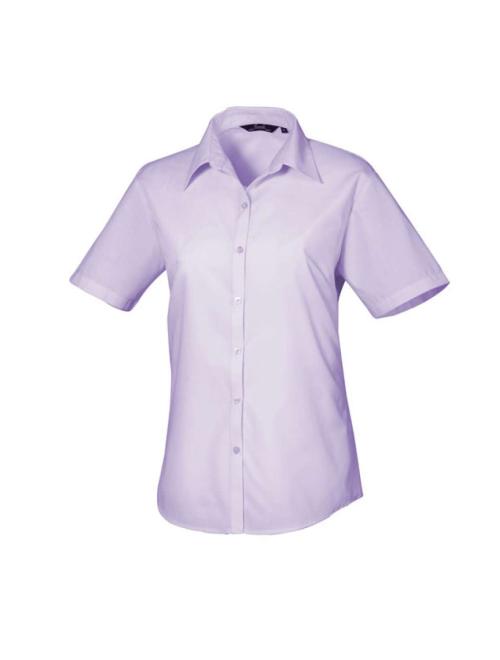 WOMEN'S SHORT SLEEVE POPLIN BLOUSE WOMEN'S SHORT SLEEVE POPLIN BLOUSE
