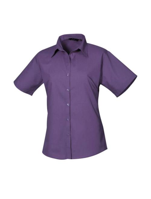 WOMEN'S SHORT SLEEVE POPLIN BLOUSE WOMEN'S SHORT SLEEVE POPLIN BLOUSE
