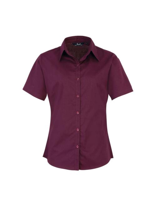 WOMEN'S SHORT SLEEVE POPLIN BLOUSE WOMEN'S SHORT SLEEVE POPLIN BLOUSE