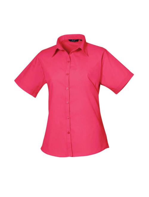 WOMEN'S SHORT SLEEVE POPLIN BLOUSE WOMEN'S SHORT SLEEVE POPLIN BLOUSE