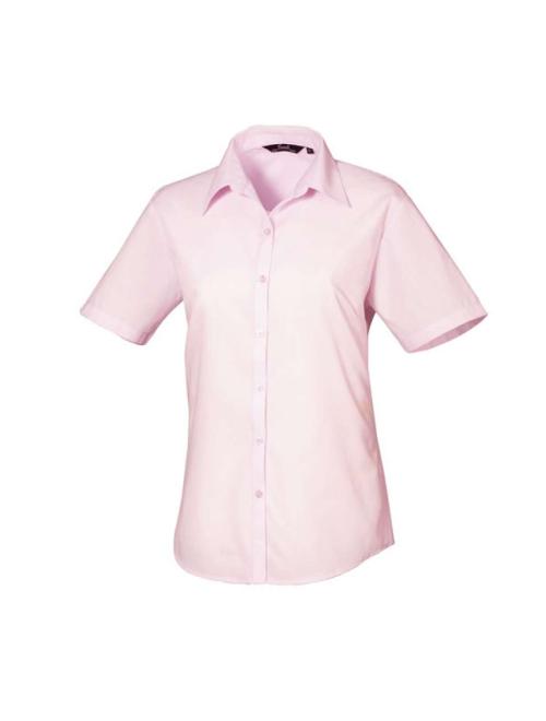 WOMEN'S SHORT SLEEVE POPLIN BLOUSE WOMEN'S SHORT SLEEVE POPLIN BLOUSE