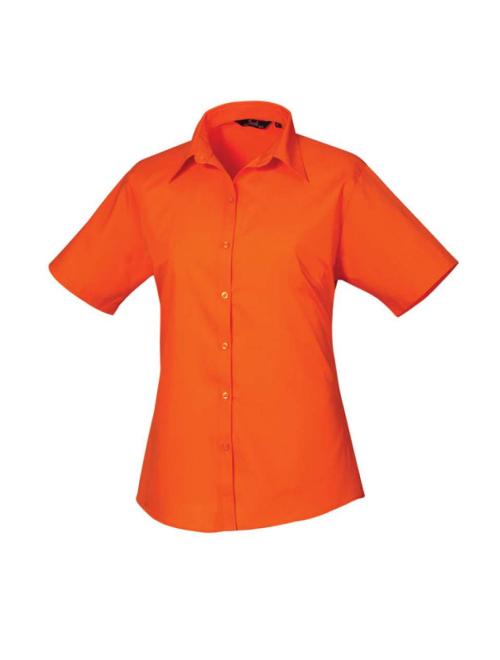 WOMEN'S SHORT SLEEVE POPLIN BLOUSE WOMEN'S SHORT SLEEVE POPLIN BLOUSE