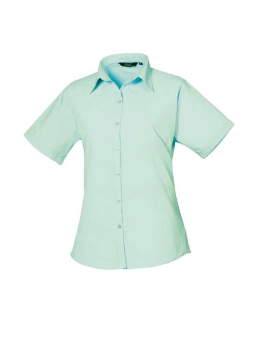 WOMEN'S SHORT SLEEVE POPLIN BLOUSE WOMEN'S SHORT SLEEVE POPLIN BLOUSE
