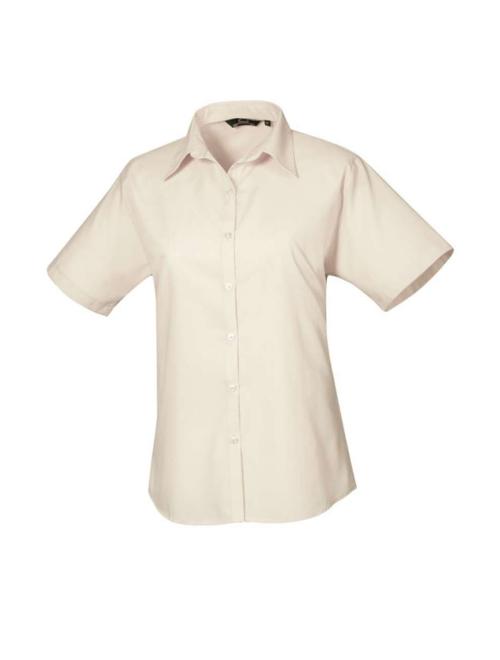WOMEN'S SHORT SLEEVE POPLIN BLOUSE WOMEN'S SHORT SLEEVE POPLIN BLOUSE