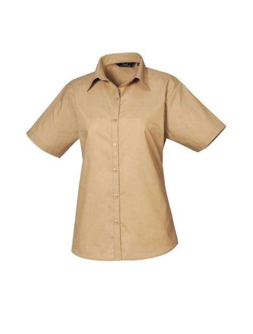 WOMEN'S SHORT SLEEVE POPLIN BLOUSE WOMEN'S SHORT SLEEVE POPLIN BLOUSE