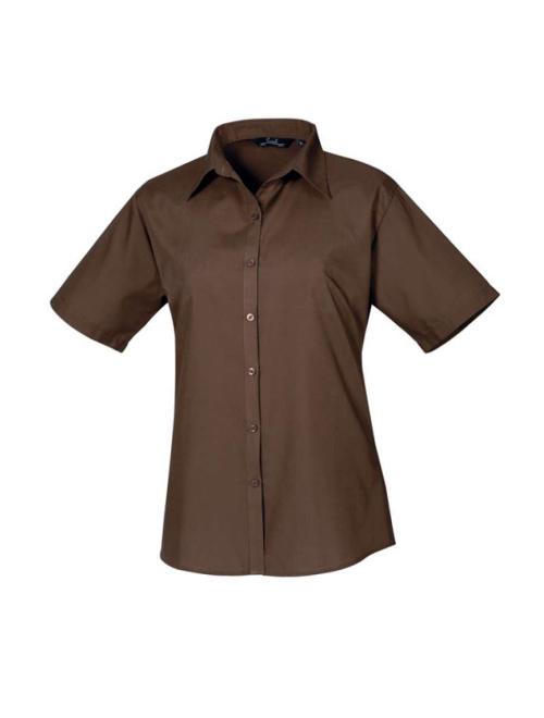 WOMEN'S SHORT SLEEVE POPLIN BLOUSE WOMEN'S SHORT SLEEVE POPLIN BLOUSE