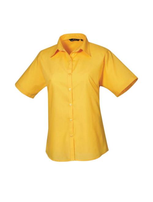 WOMEN'S SHORT SLEEVE POPLIN BLOUSE WOMEN'S SHORT SLEEVE POPLIN BLOUSE