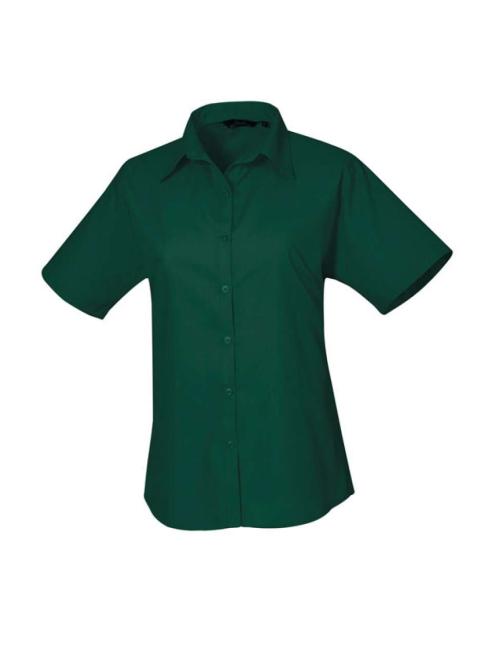 WOMEN'S SHORT SLEEVE POPLIN BLOUSE WOMEN'S SHORT SLEEVE POPLIN BLOUSE