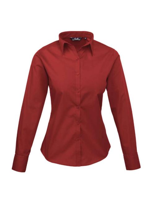 WOMEN'S LONG SLEEVE POPLIN BLOUSE