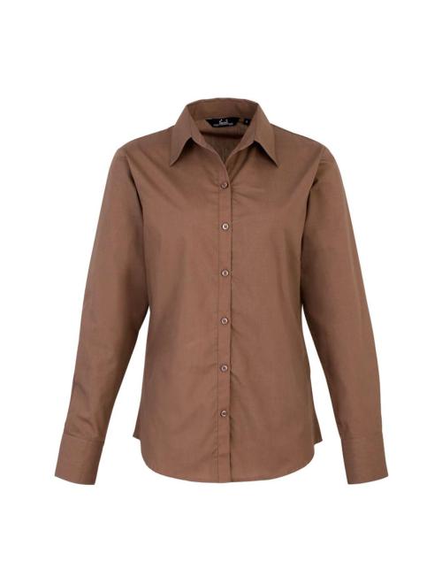 WOMEN'S LONG SLEEVE POPLIN BLOUSE