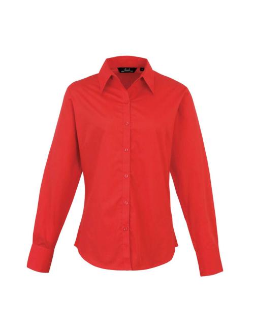 WOMEN'S LONG SLEEVE POPLIN BLOUSE