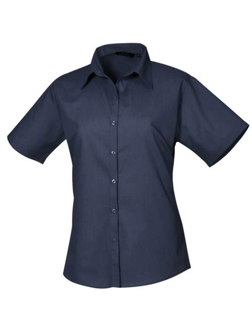 WOMEN'S SHORT SLEEVE POPLIN BLOUSE WOMEN'S SHORT SLEEVE POPLIN BLOUSE