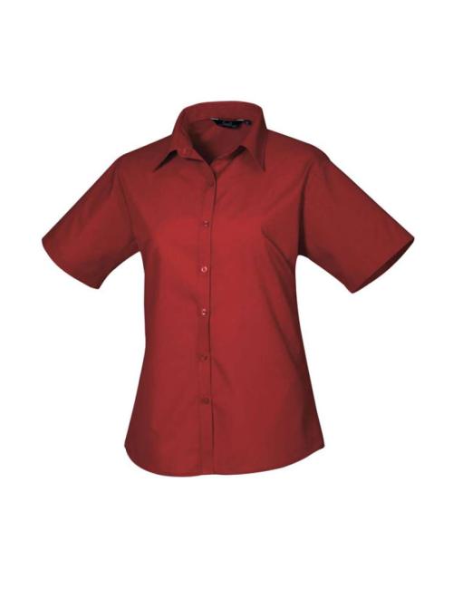 WOMEN'S SHORT SLEEVE POPLIN BLOUSE WOMEN'S SHORT SLEEVE POPLIN BLOUSE