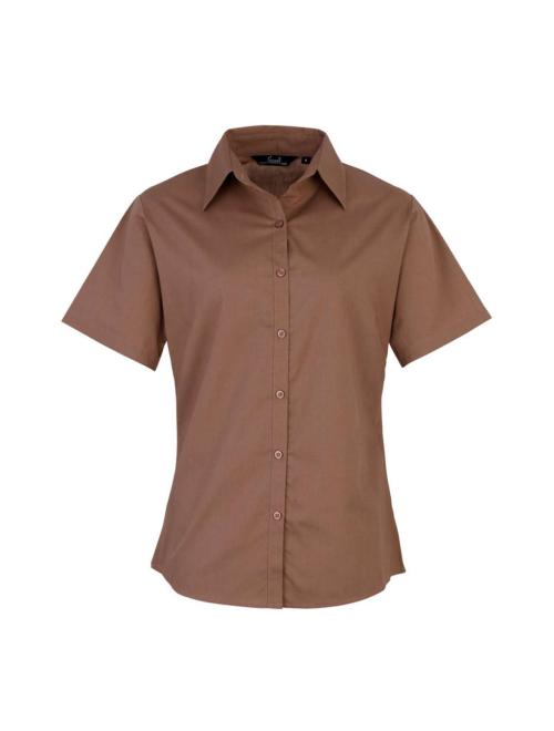 WOMEN'S SHORT SLEEVE POPLIN BLOUSE WOMEN'S SHORT SLEEVE POPLIN BLOUSE