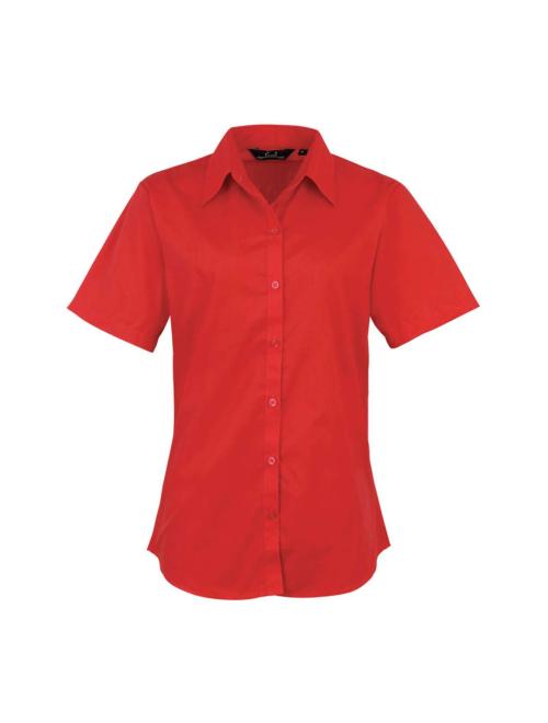 WOMEN'S SHORT SLEEVE POPLIN BLOUSE WOMEN'S SHORT SLEEVE POPLIN BLOUSE