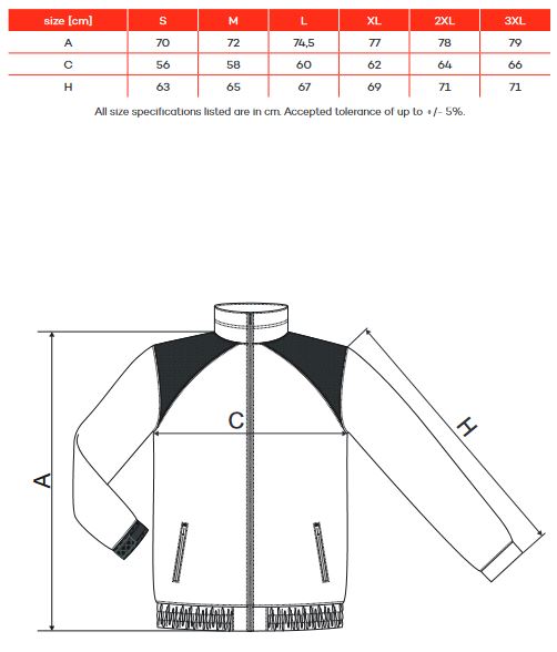 Jacket Hi-Q mérettáblázat Jacket Hi-Q mérettáblázat