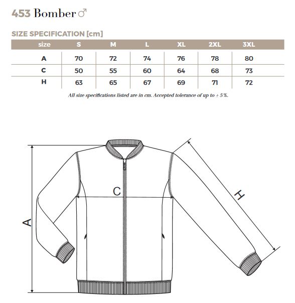 Bomber mérettáblázat Bomber mérettáblázat