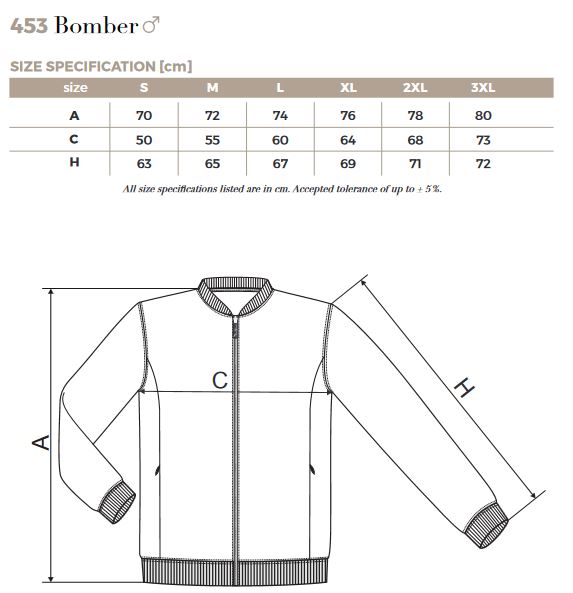 Bomber mérettáblázat Bomber mérettáblázat
