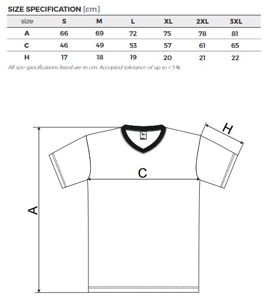 Slim Fit V-neck mérettáblázat Slim Fit V-neck mérettáblázat